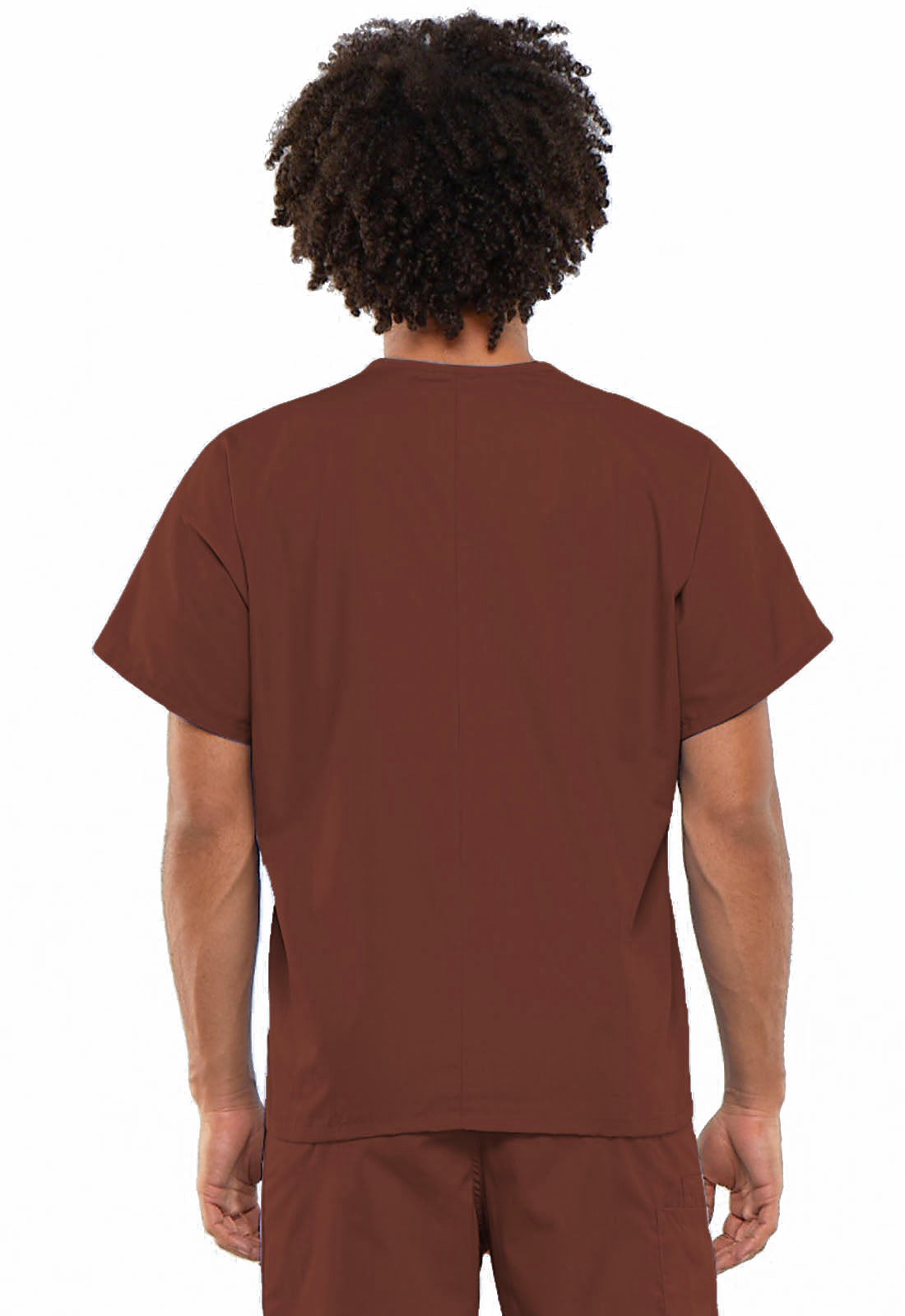 Originals 4777 Unisex V-Neck Tunic Chocolate Model Image Back | Cherokee Workwear