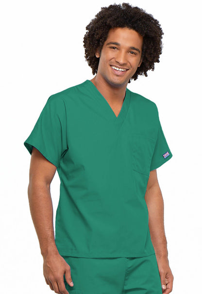 Originals 4777 Unisex V-Neck Tunic Surgical Green Model Image Left Side | Cherokee Workwear