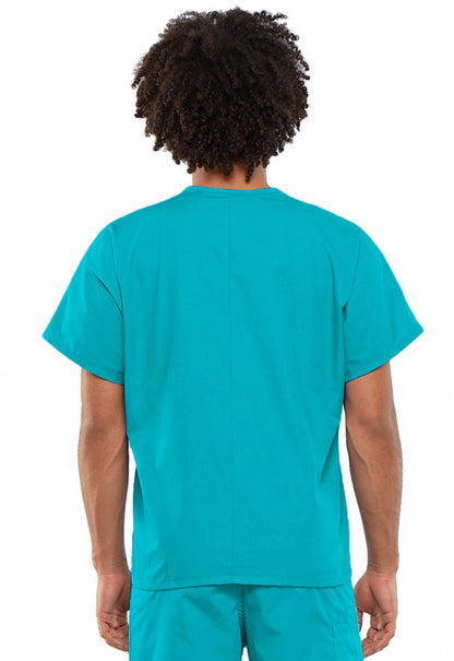 Originals 4777 Unisex V-Neck Tunic Turquoise Model Image Back | Cherokee Workwear