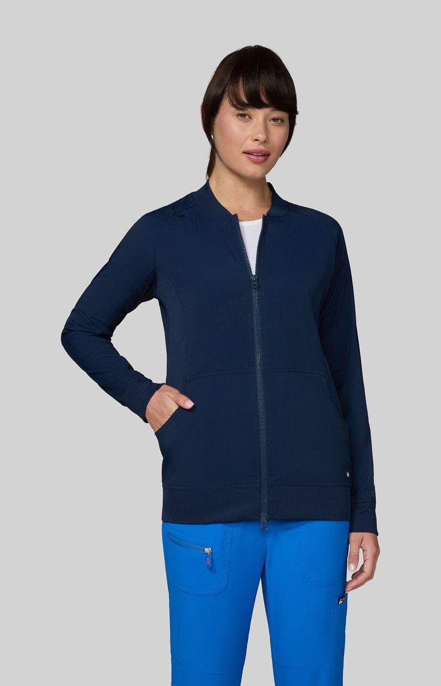 Scrubs Essentials Athena Women's 5-Pocket Jacket Navy