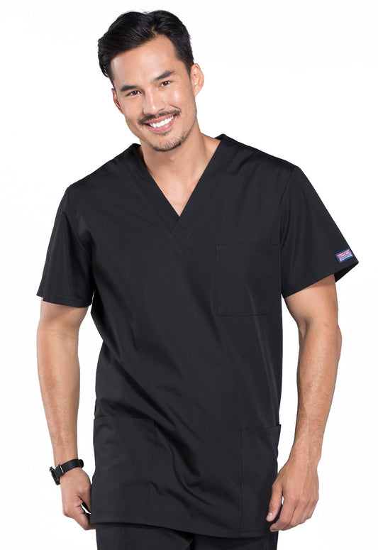 Originals 4876 Unisex V-Neck Top Black Model Image Front | Cherokee Workwear