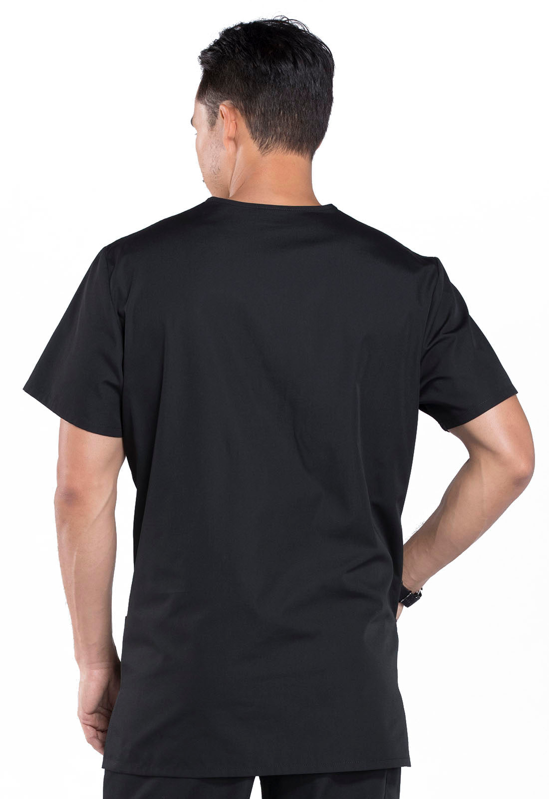 Originals 4876 Unisex V-Neck Top Black Model Image Back | Cherokee Workwear