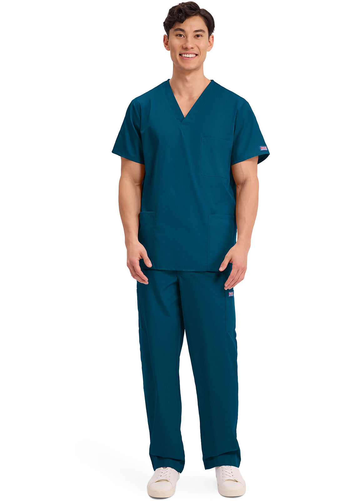 Workwear Originals 4876 Unisex Unisex V-Neck Scrub Top Caribbean Blue