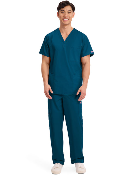 Workwear Originals 4876 Unisex Unisex V-Neck Scrub Top Caribbean Blue