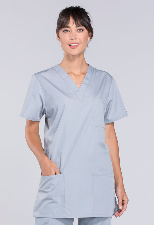 Workwear Originals 4876 Unisex Unisex V-Neck Scrub Top Grey