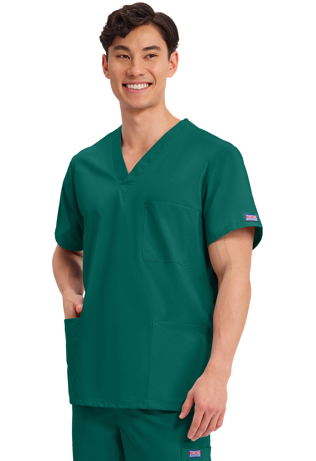 Workwear Originals 4876 Unisex Unisex V-Neck Scrub Top Hunter Green