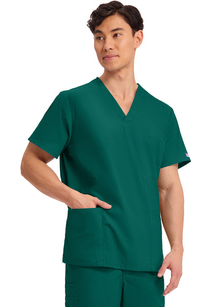 Workwear Originals 4876 Unisex Unisex V-Neck Scrub Top Hunter Green