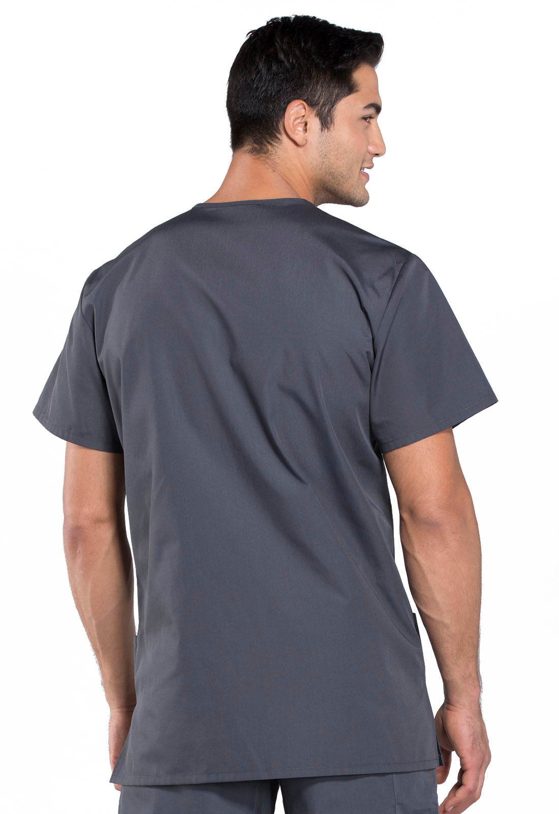 Originals 4876 Unisex V-Neck Top Pewter Model Image Back | Cherokee Workwear