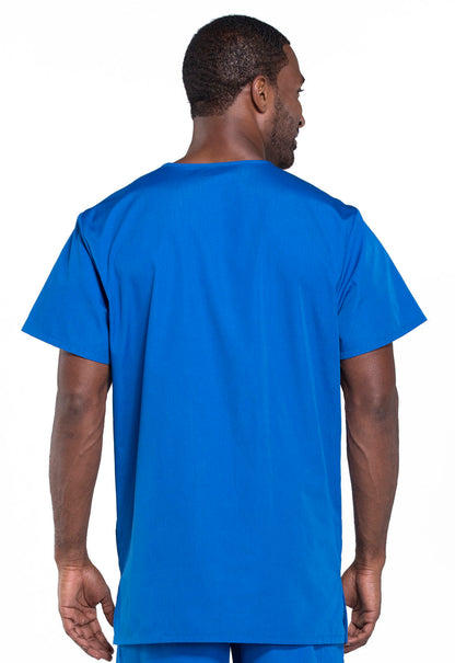 Originals 4876 Unisex V-Neck Top Royal Model Image Back | Cherokee Workwear