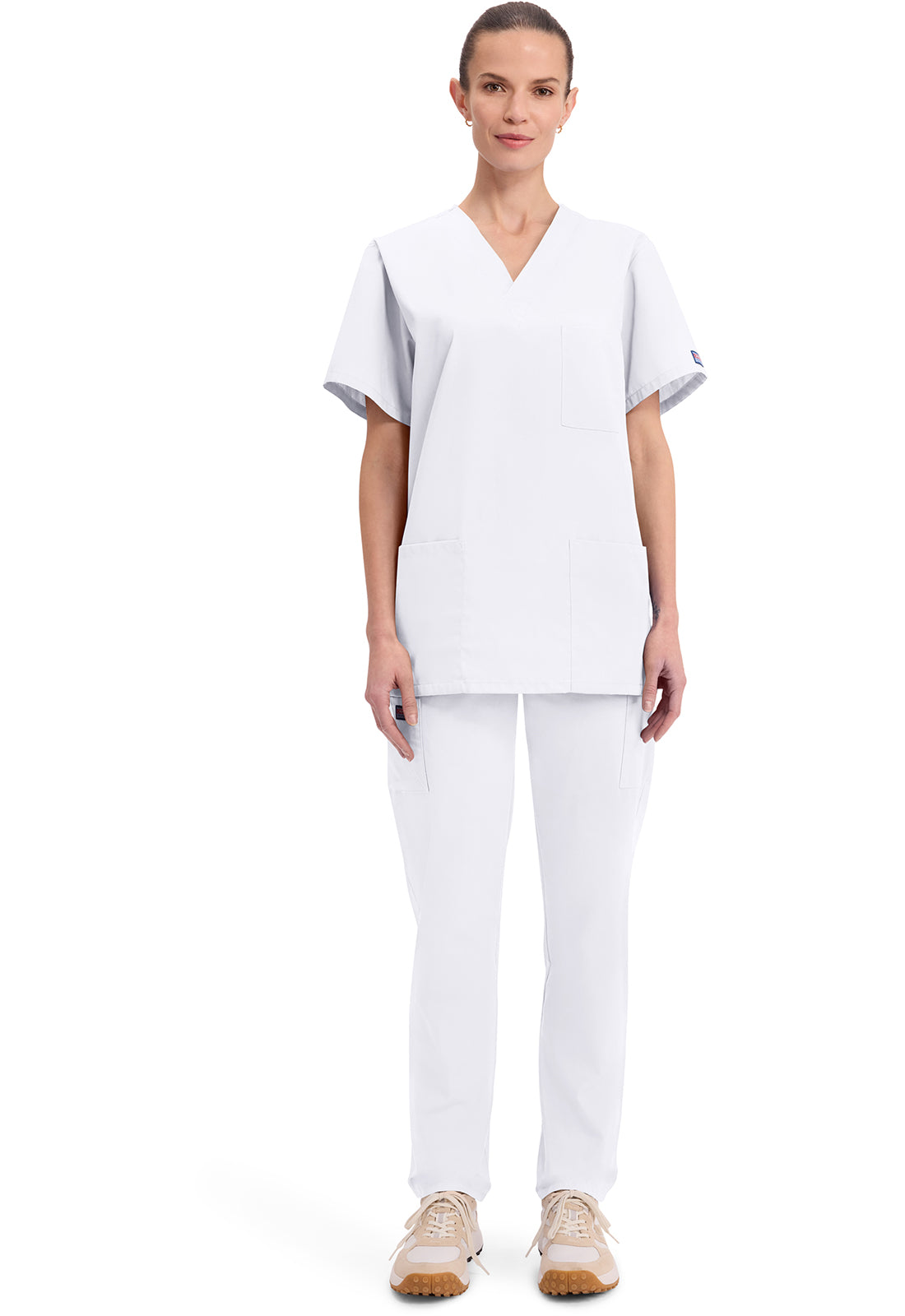 Workwear Originals 4876 Unisex Unisex V-Neck Scrub Top White