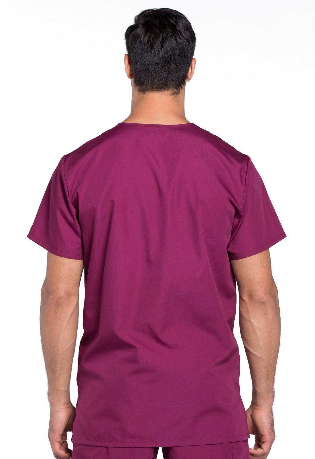 Originals 4876 Unisex V-Neck Top Wine Model Image Back | Cherokee Workwear