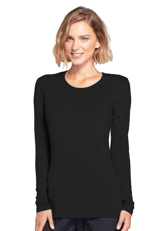 Originals 4881 Long Sleeve Underscrub Knit Tee Black Model Image Front | Cherokee Workwear