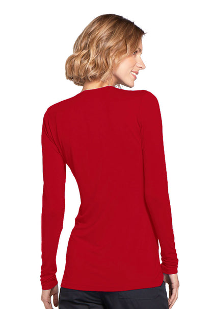 Originals 4881 Long Sleeve Underscrub Knit Tee Red Model Image Back | Cherokee Workwear