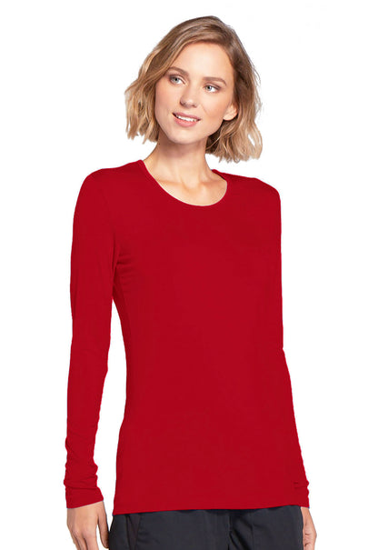 Originals 4881 Long Sleeve Underscrub Knit Tee Red Model Image Left Side | Cherokee Workwear