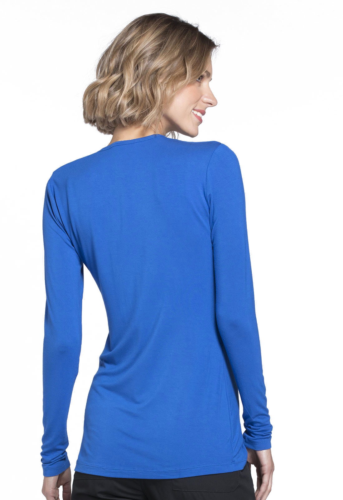 Originals 4881 Long Sleeve Underscrub Knit Tee Royal Model Image Back | Cherokee Workwear