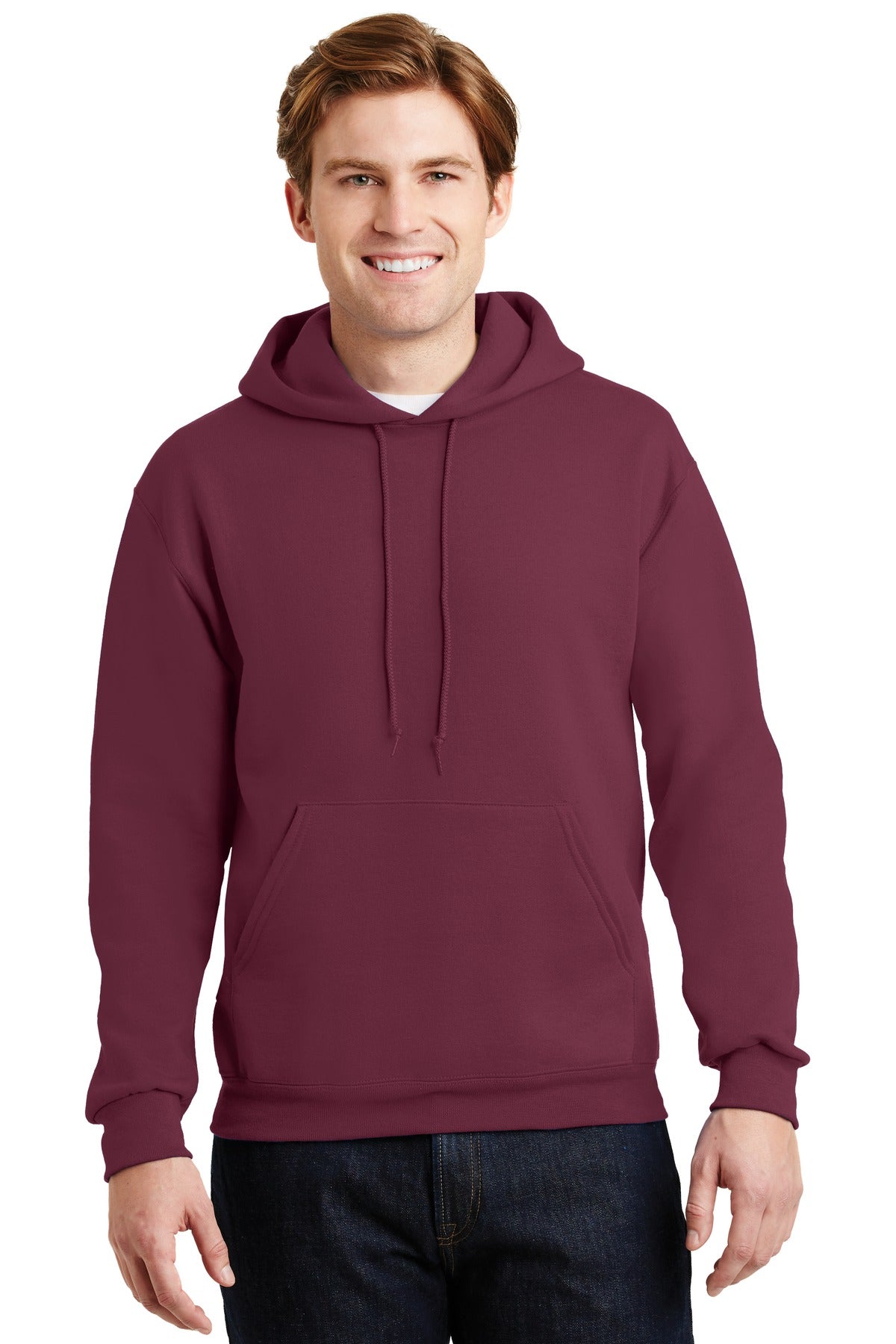 Jerzees Super Sweats NuBlend Pullover Hooded Sweatshirt.  4997M Maroon