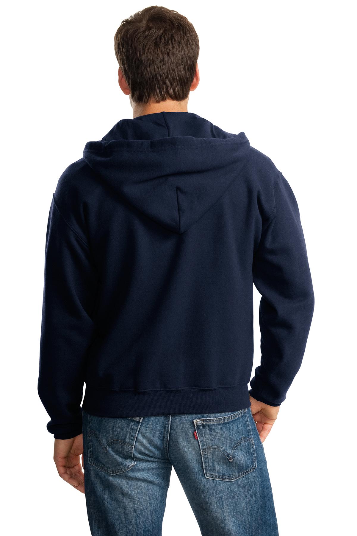 Jerzees Super Sweats NuBlend Full-Zip Hooded Sweatshirt.  4999M Navy