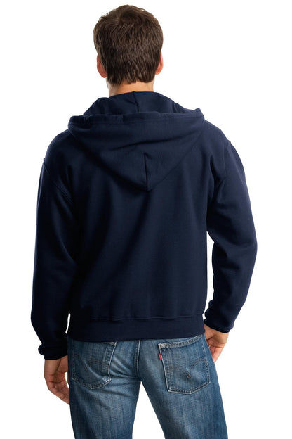 Jerzees Super Sweats NuBlend Full-Zip Hooded Sweatshirt.  4999M Navy