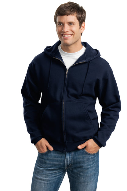 Jerzees Super Sweats NuBlend Full-Zip Hooded Sweatshirt.  4999M Navy