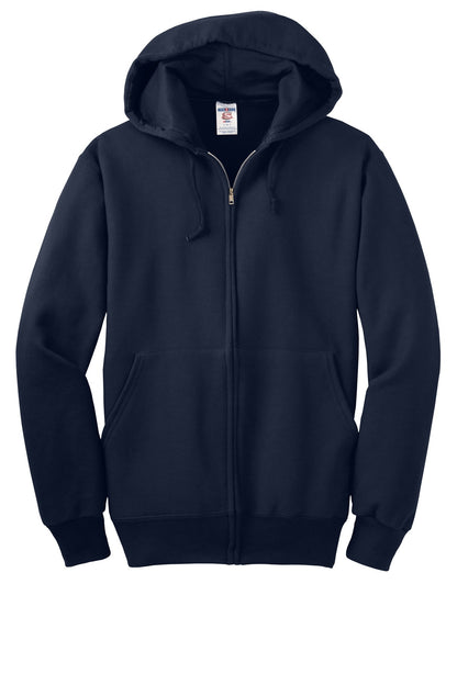 Jerzees Super Sweats NuBlend Full-Zip Hooded Sweatshirt.  4999M Navy