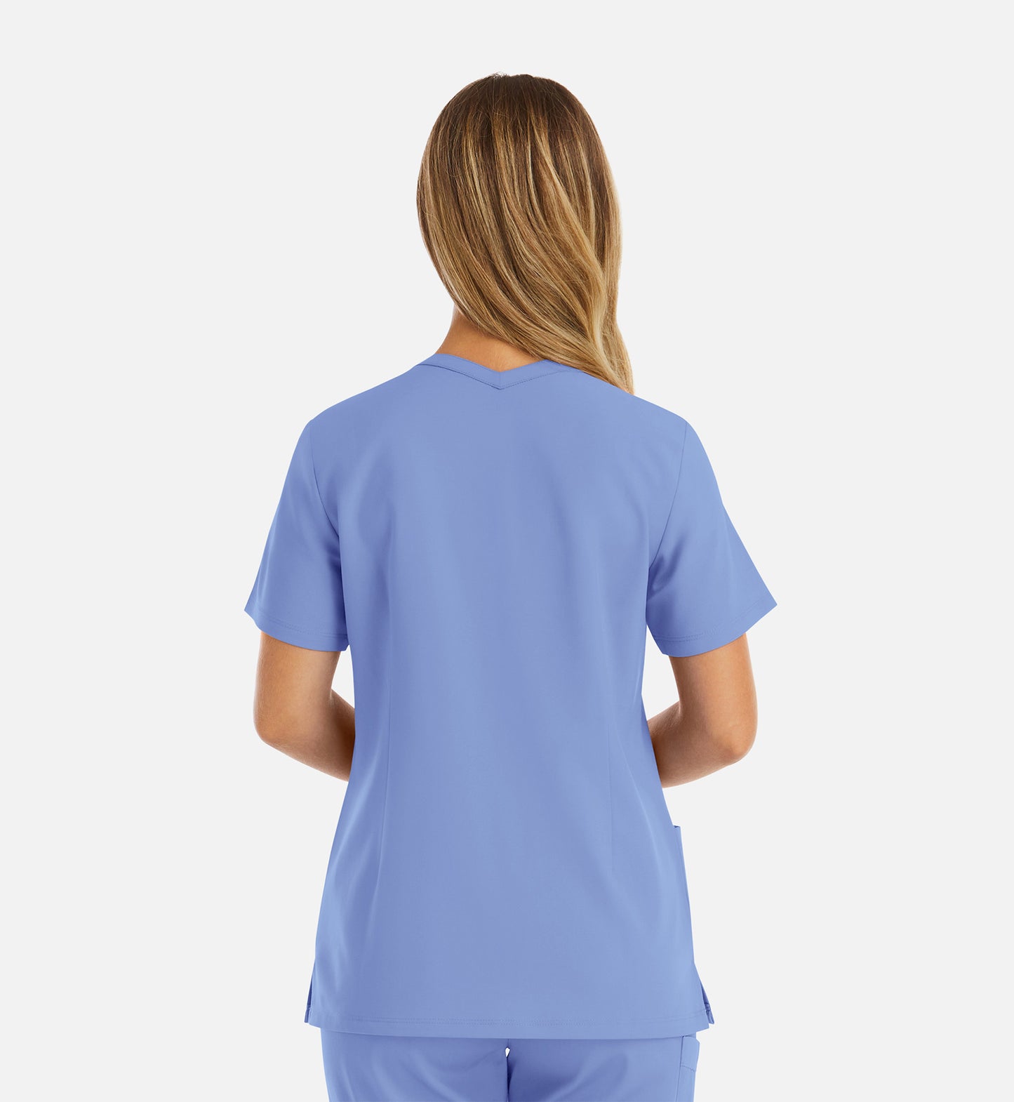 Momentum 5001 Womens Double V-Neck Top Ceil Blue