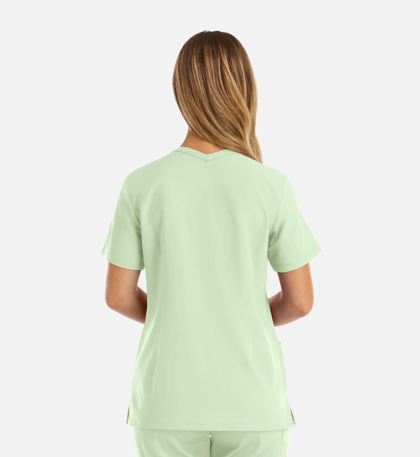 Momentum 5001 Womens Double V-Neck Top Honeydew