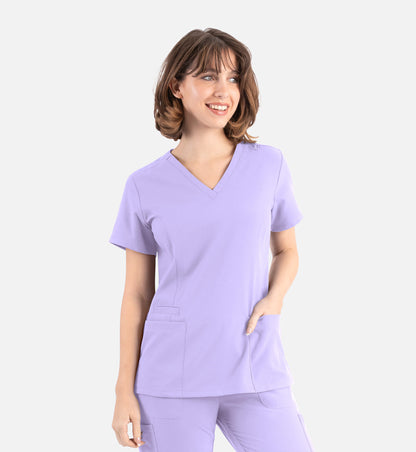 Momentum 5001 Women's Double V-Neck Top Lavender