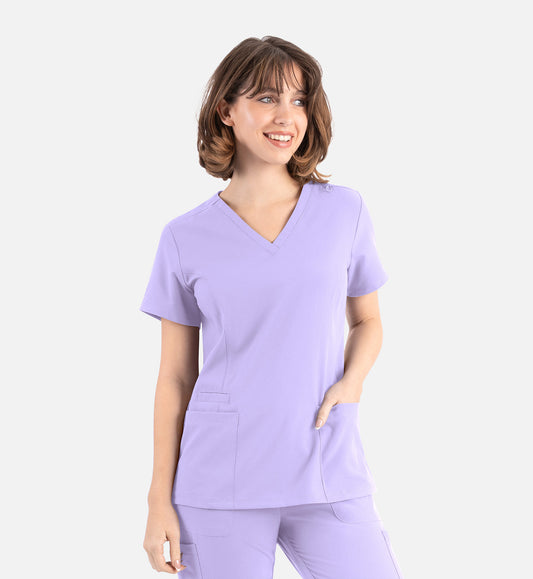 Momentum 5001 Women's Double V-Neck Top Lavender