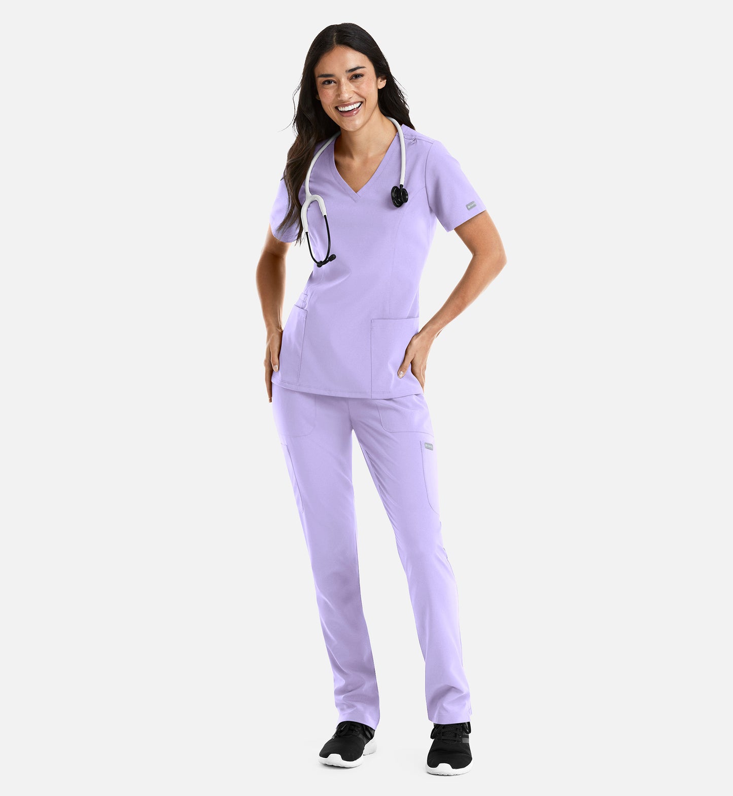 Momentum 5001 Women's Double V-Neck Top Lavender