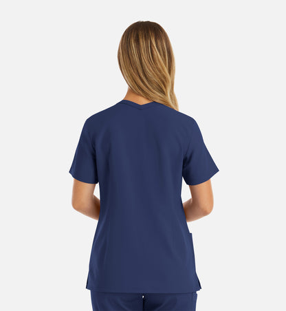 Momentum 5001 Womens Double V-Neck Top Navy