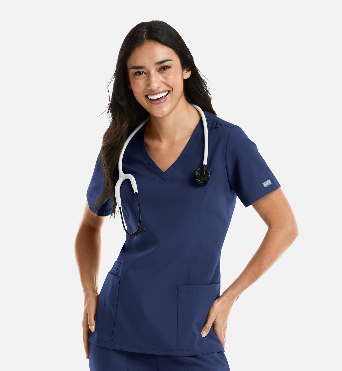 Momentum 5001 Women's Double V-Neck Top Navy