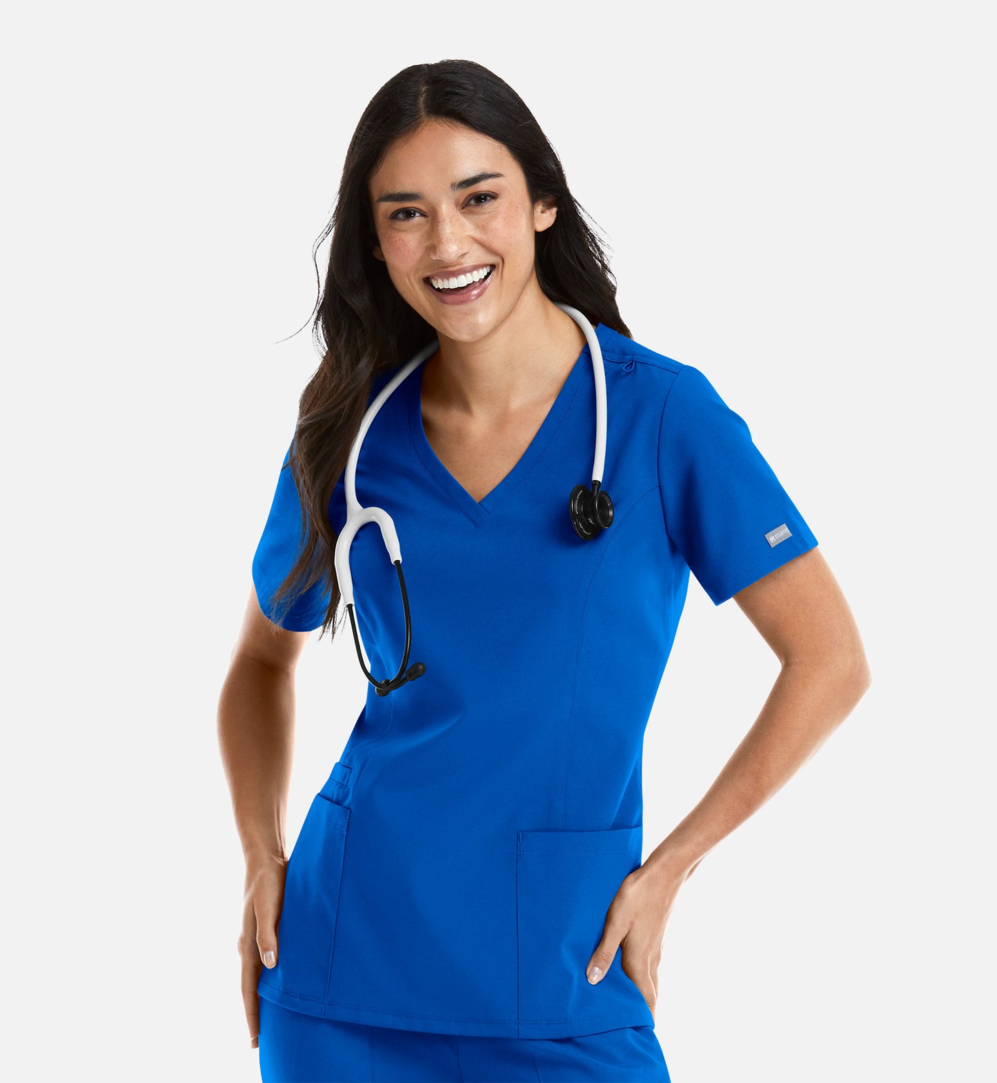 Momentum 5001 Women's Double V-Neck Top Royal Blue