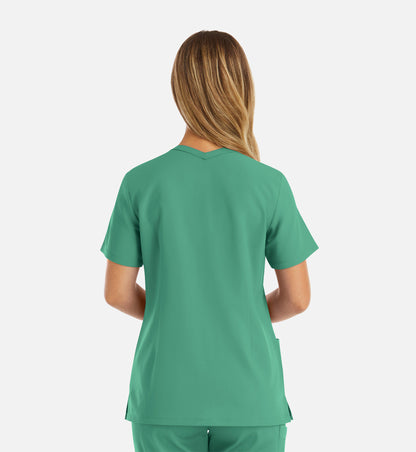 Momentum 5001 Womens Double V-Neck Top Surgical Green