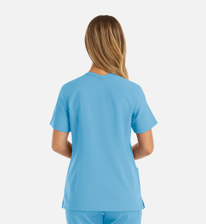 Momentum 5001 Womens Double V-Neck Top Turquoise