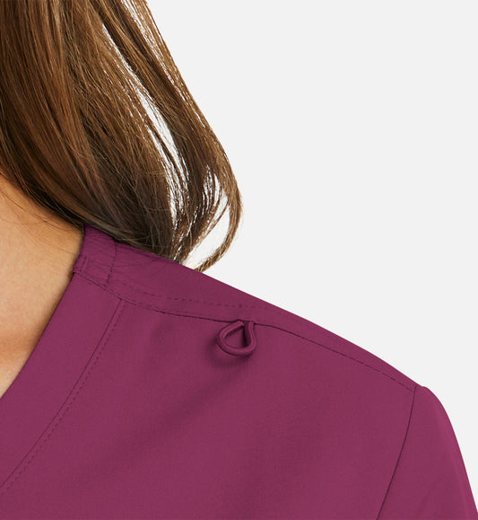 Momentum 5002 Women's Mock Wrap Top Wine