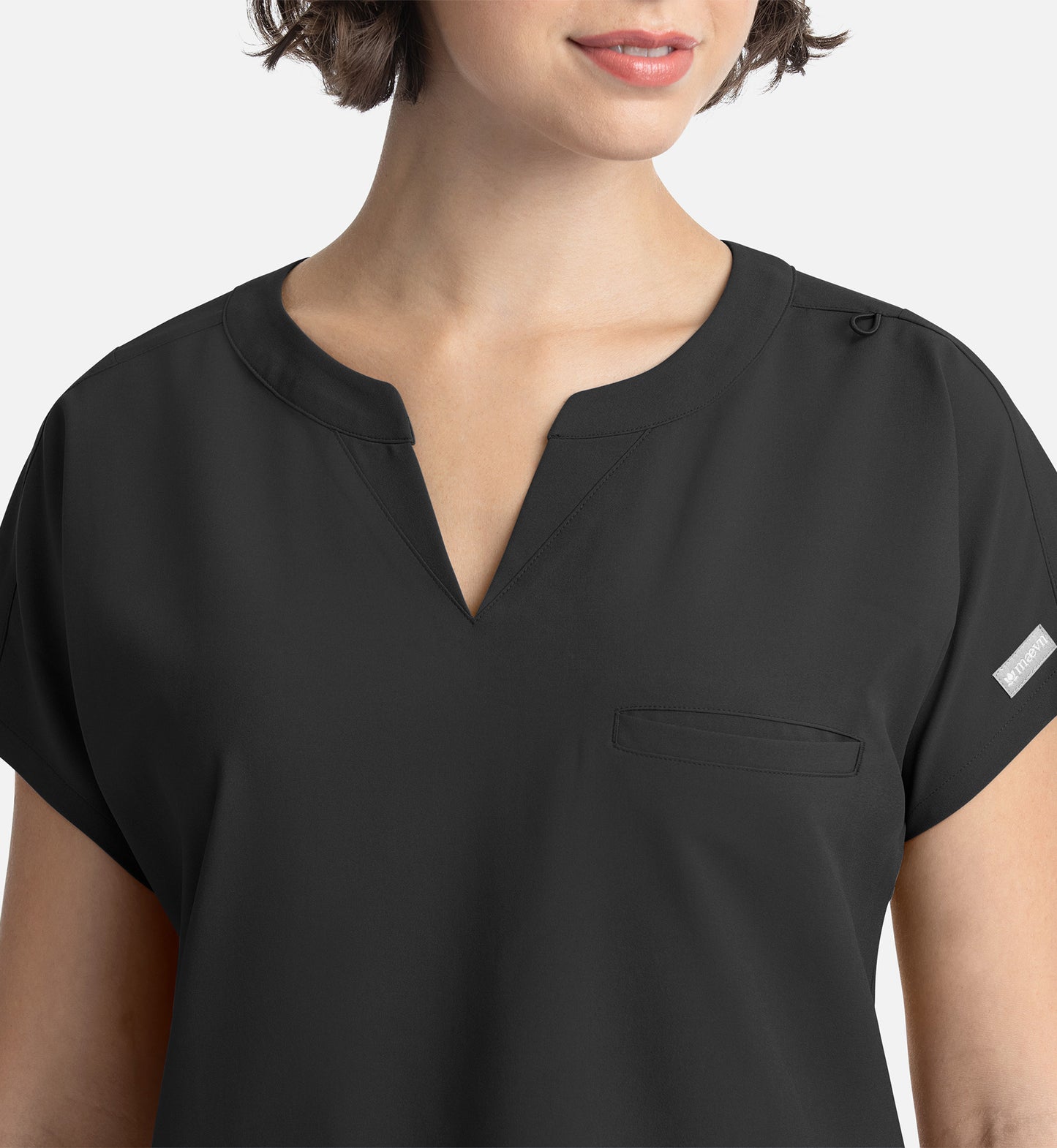 Momentum 5003 Women&#039;s Dolman 3 Pocket Top Black