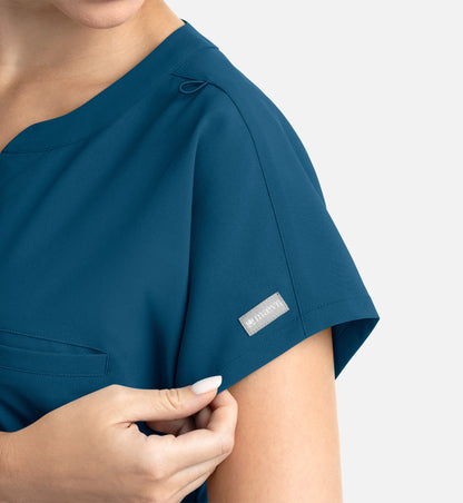 Momentum 5003 Women’s Tuckable Dolman Top Caribbean Blue