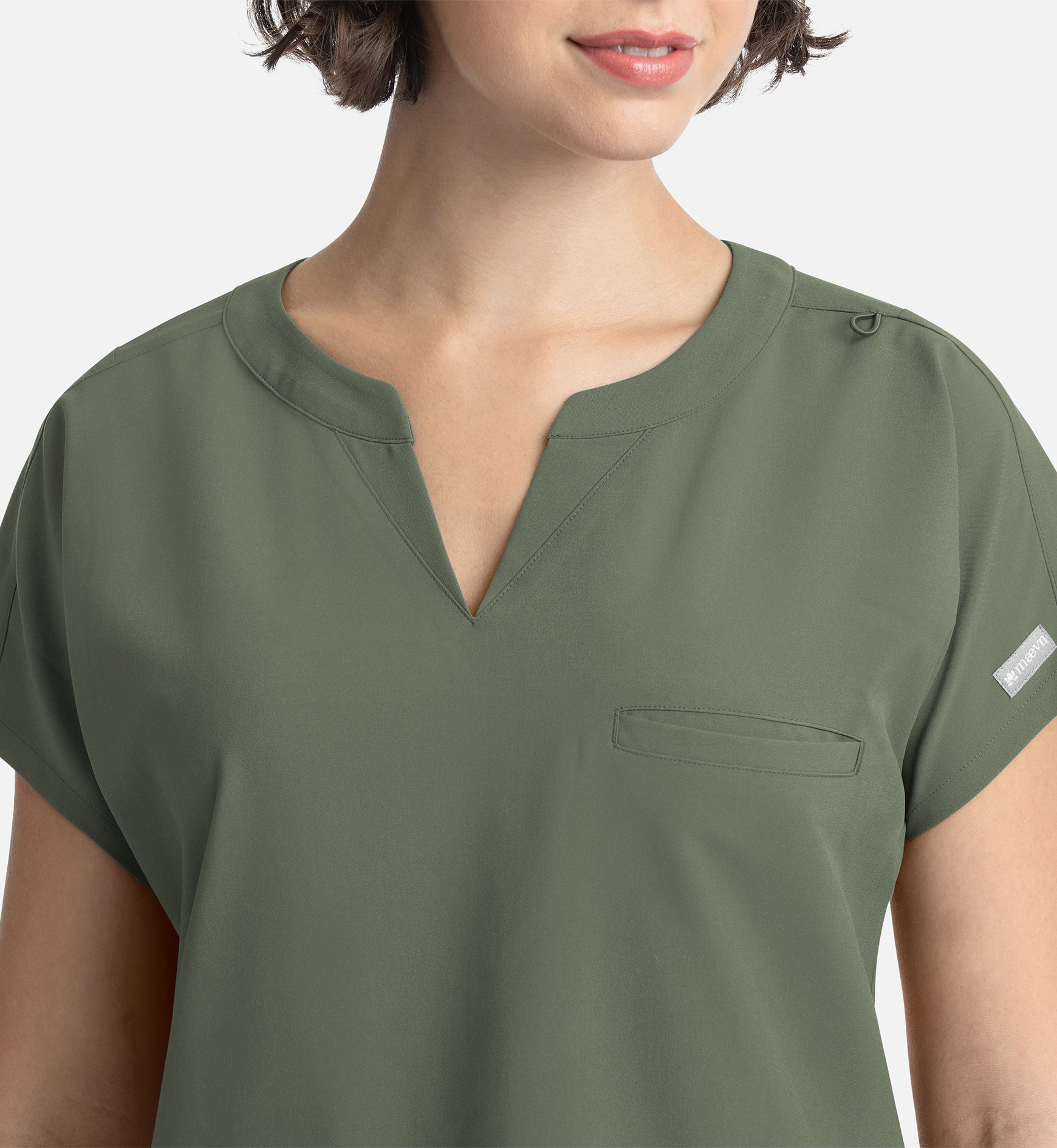 Momentum 5003 Women&#039;s Dolman 3 Pocket Top Olive