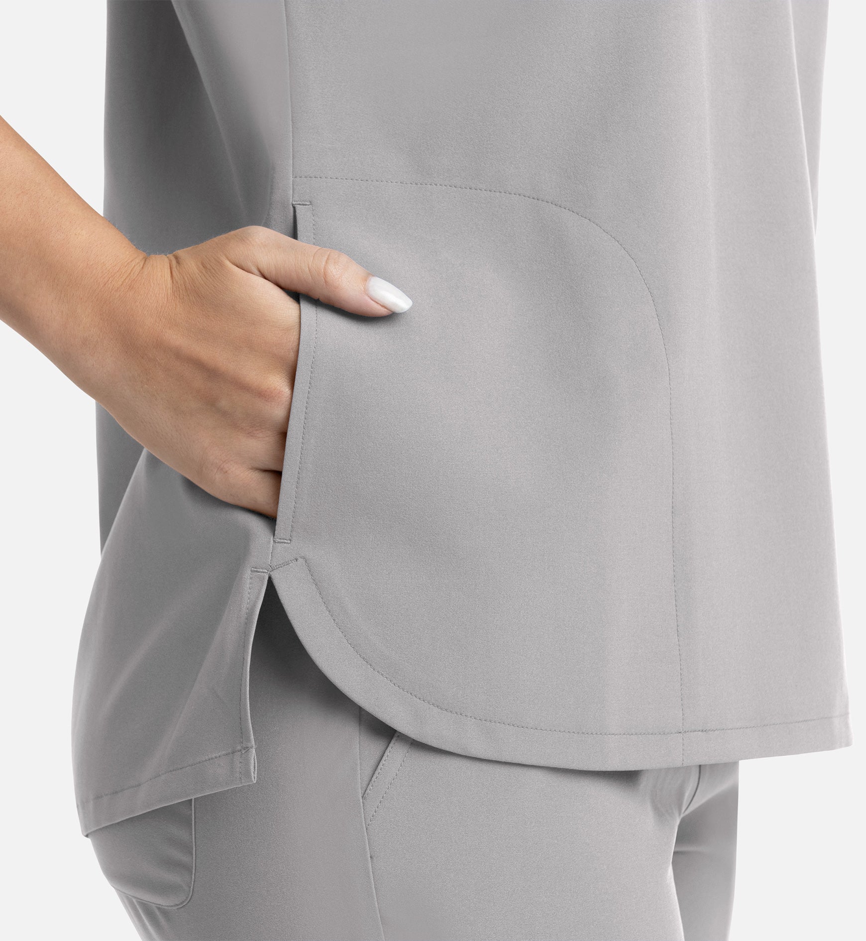 Momentum 5003 Women’s Tuckable Dolman Top Quiet Grey