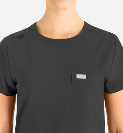 Momentum 5005 Women’s Tuckable Round Neck Top Black