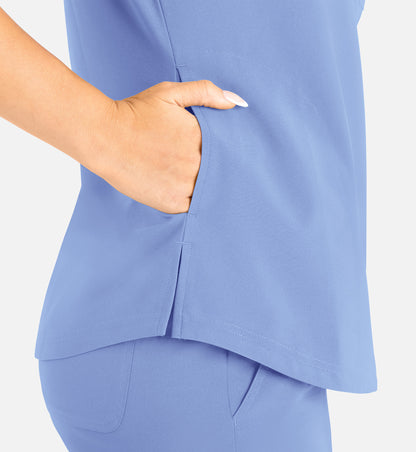 Momentum 5005 Women’s Tuckable Round Neck Top Ceil Blue
