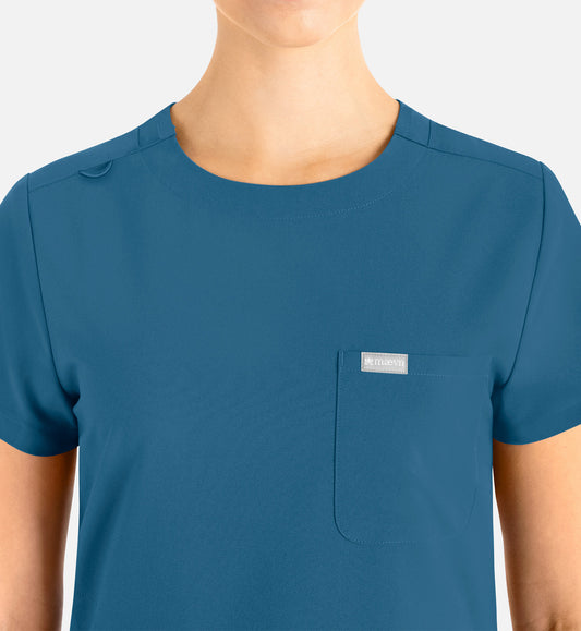 Momentum 5005 Women’s Tuckable Round Neck Top Caribbean Blue