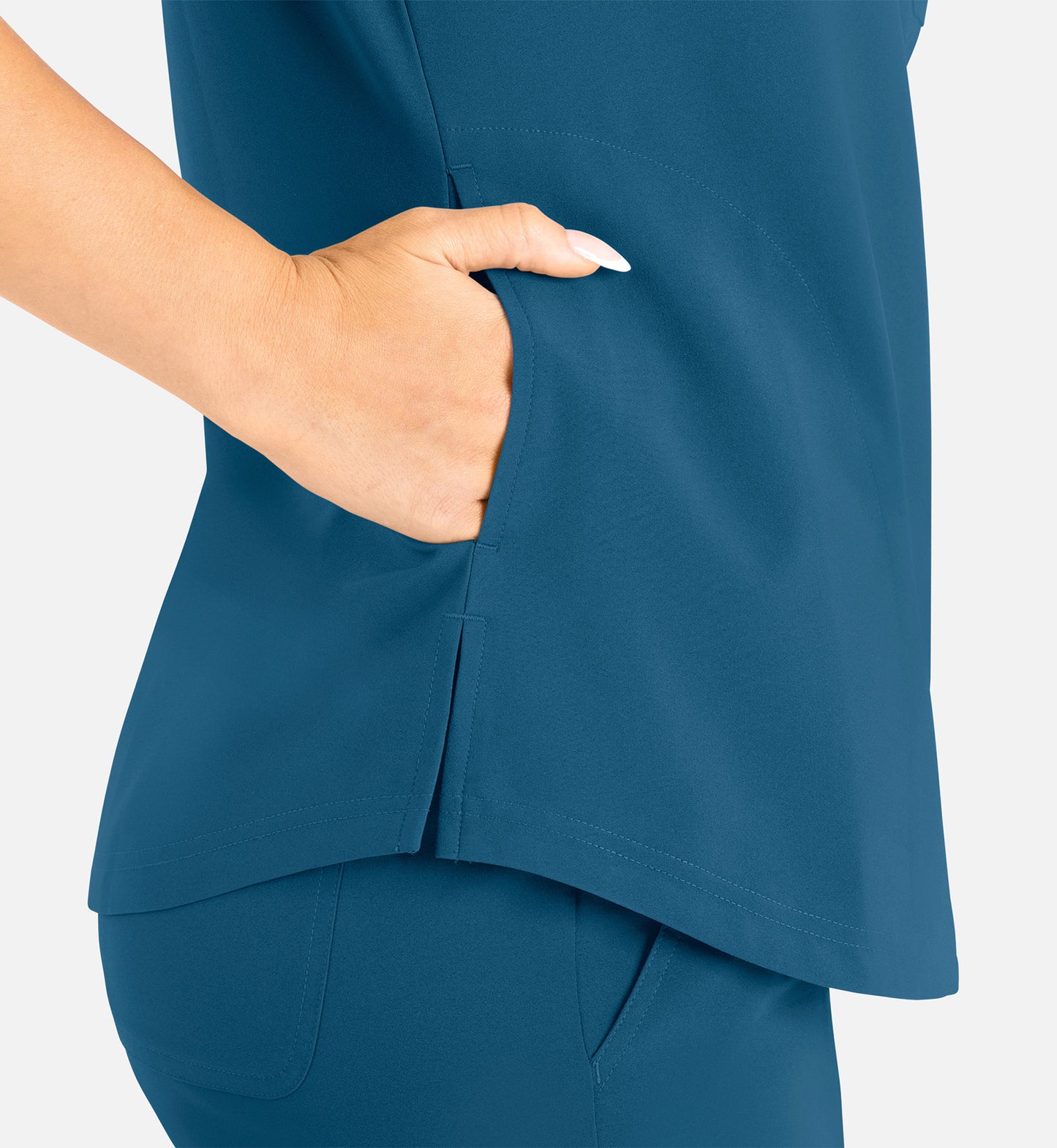 Momentum 5005 Women’s Tuckable Round Neck Top Caribbean Blue