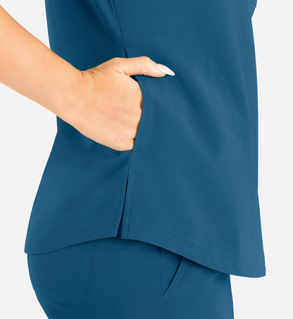 Momentum 5005 Women’s Tuckable Round Neck Top Caribbean Blue
