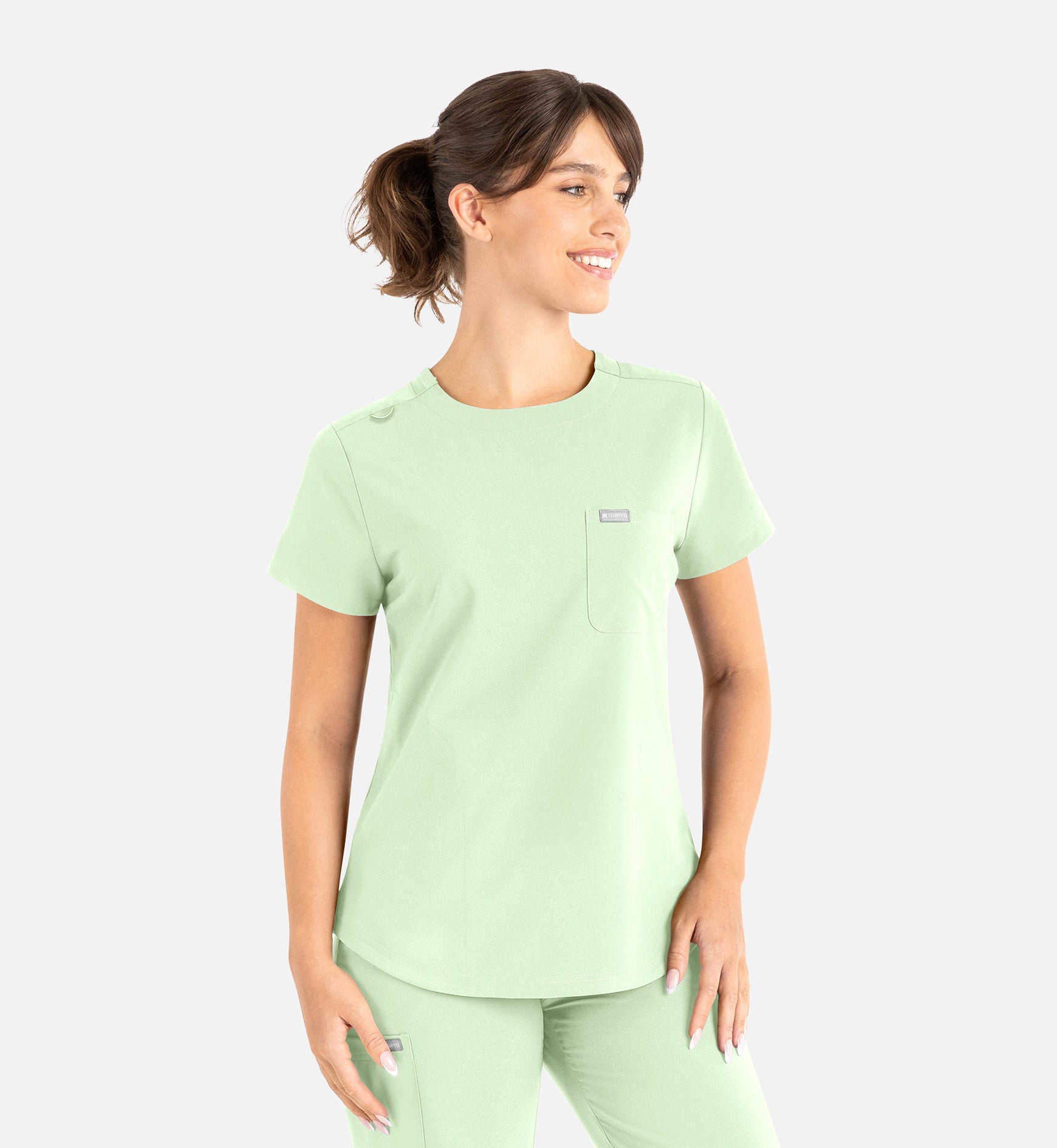Momentum 5005 Women’s Tuckable Round Neck Top Honeydew