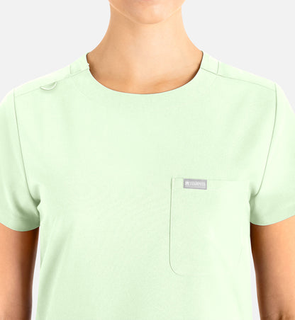 Momentum 5005 Women’s Tuckable Round Neck Top Honeydew