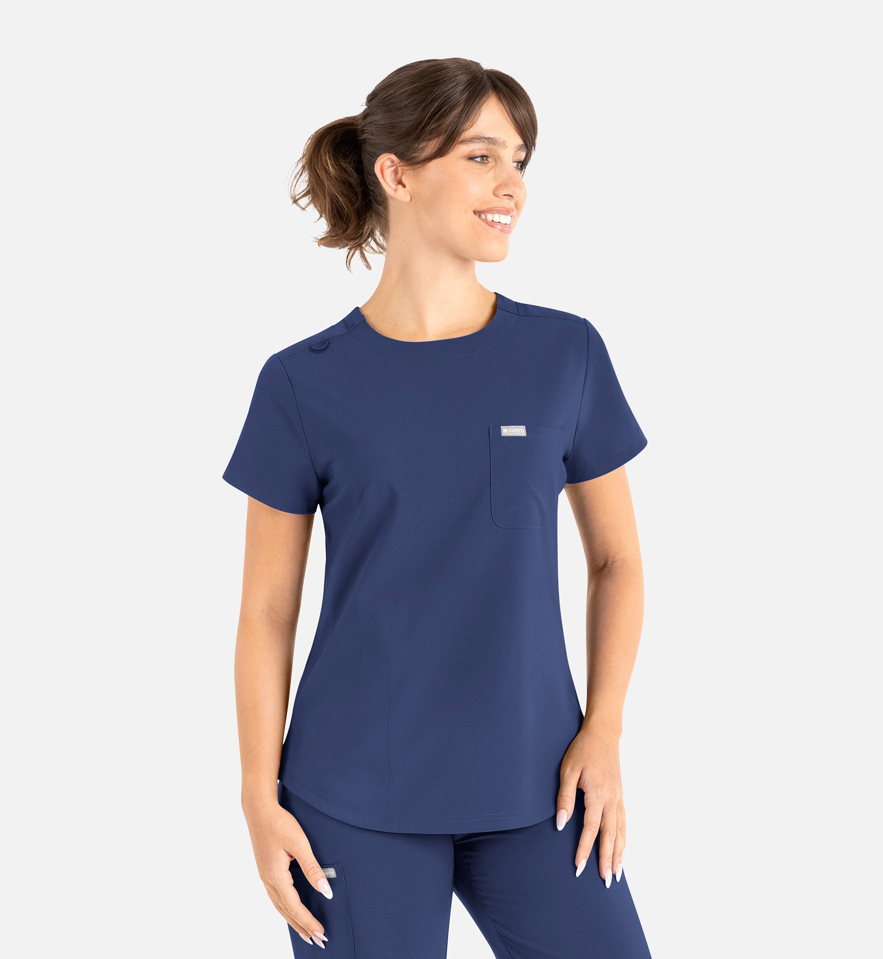 Momentum 5005 Women’s Tuckable Round Neck Top Navy