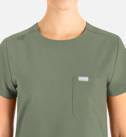 Momentum 5005 Women’s Tuckable Round Neck Top Olive