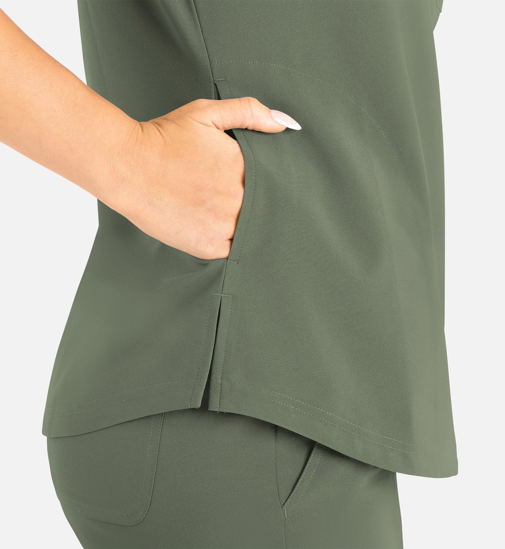 Momentum 5005 Women’s Tuckable Round Neck Top Olive