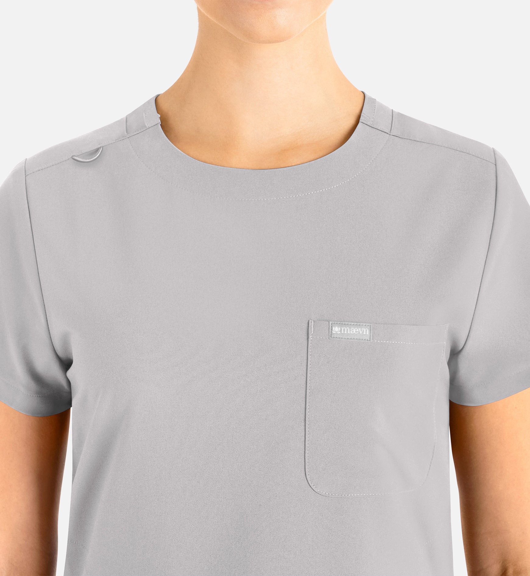 Momentum 5005 Women’s Tuckable Round Neck Top Quiet Grey